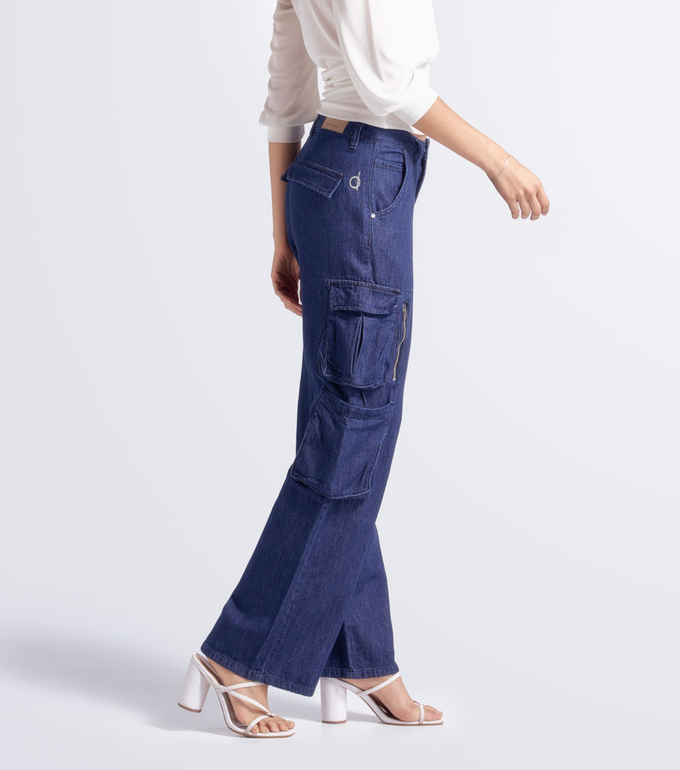 Jean Para Mujer Proceso Oscuro Tipo Cargo Con Cremalleras Barcelona Karem Derek 833751 AZ