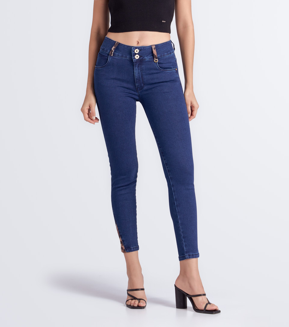 Jean Para Mujer Pull Up Con Detalle De Animal Print Barcelona Catalina Derek 832868 AZ