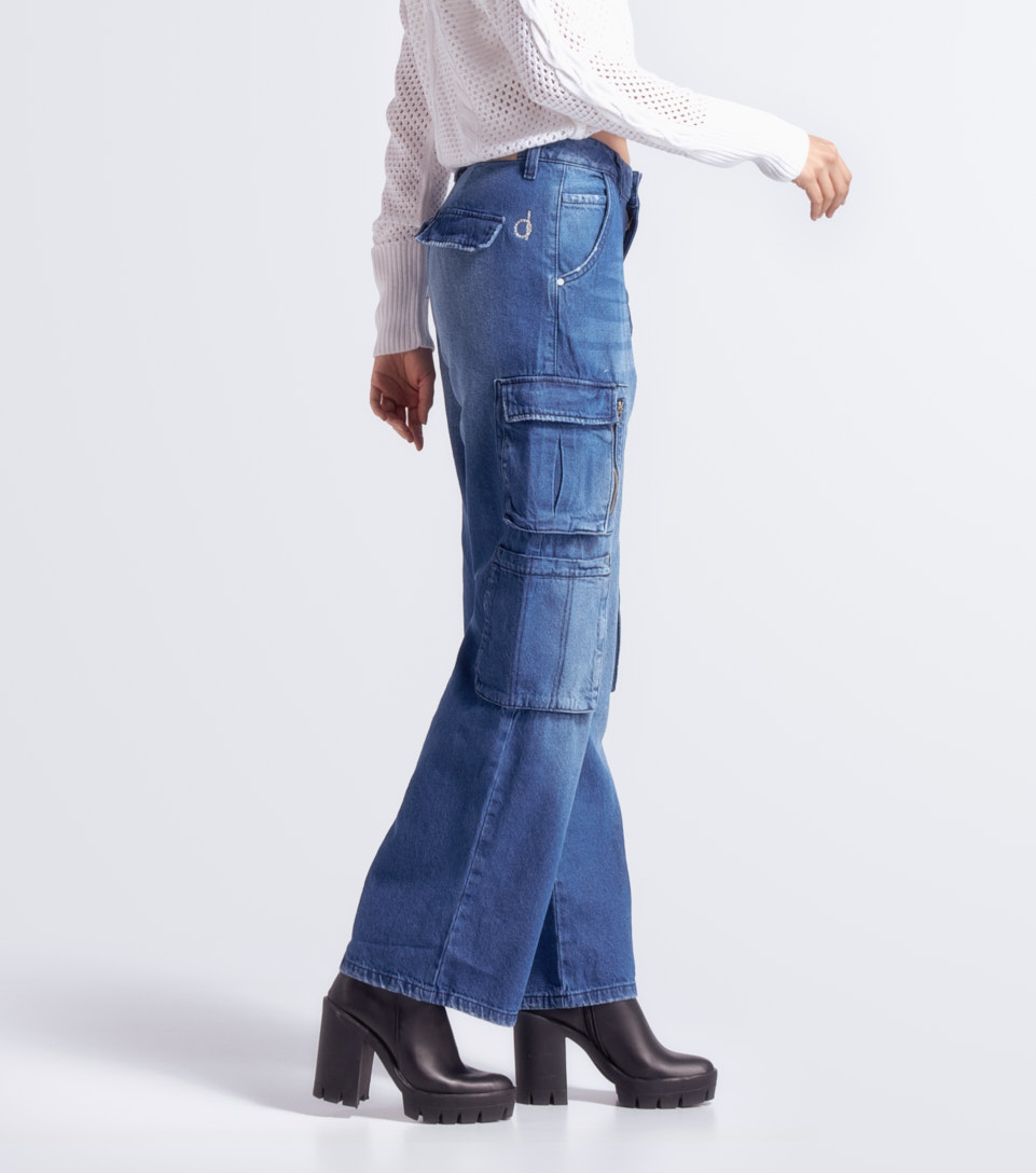 Jean Para Mujer Tipo Cargo Con Cremalleras Barcelona Avril Derek 832393 AZ