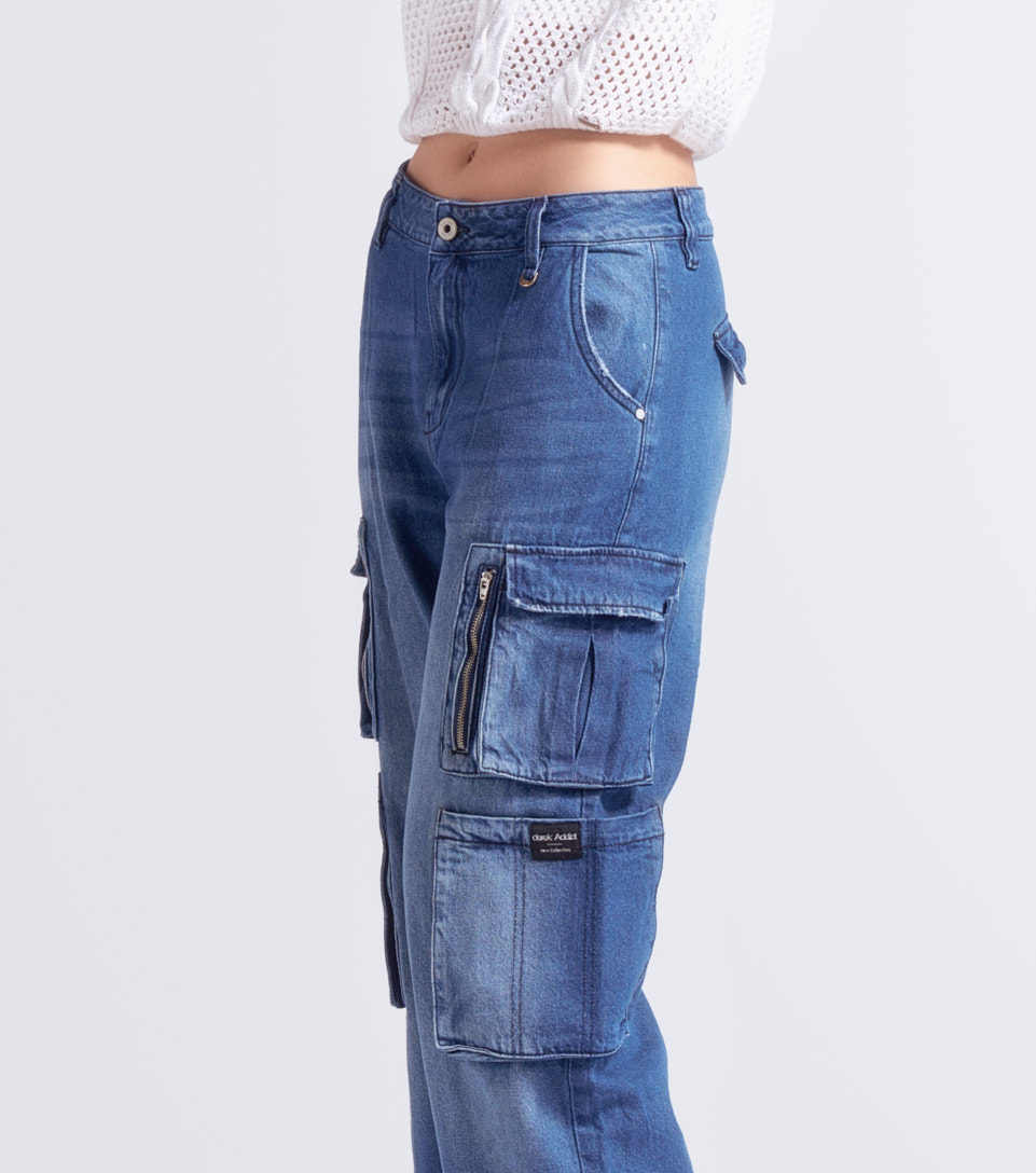 Jean Para Mujer Tipo Cargo Con Cremalleras Barcelona Avril Derek 832393 AZ