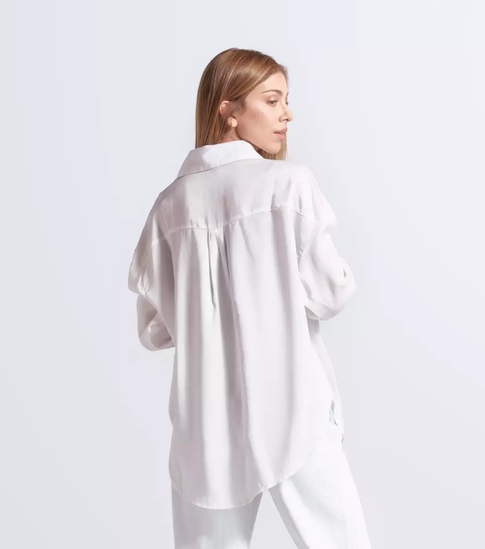 Mariana Camisa Oversize Con Bolsillos Estampada TyperBL
