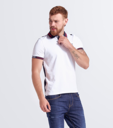 Polo Para Hombre Molderia Slim Combinado M C UnserAZ