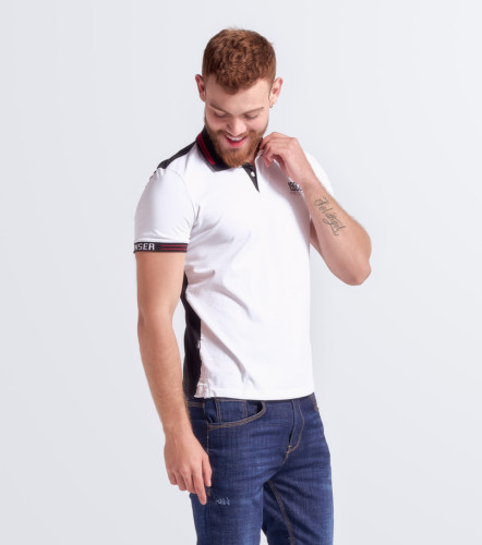 Polo Para Hombre Molderia Slim Combinado M C UnserNG