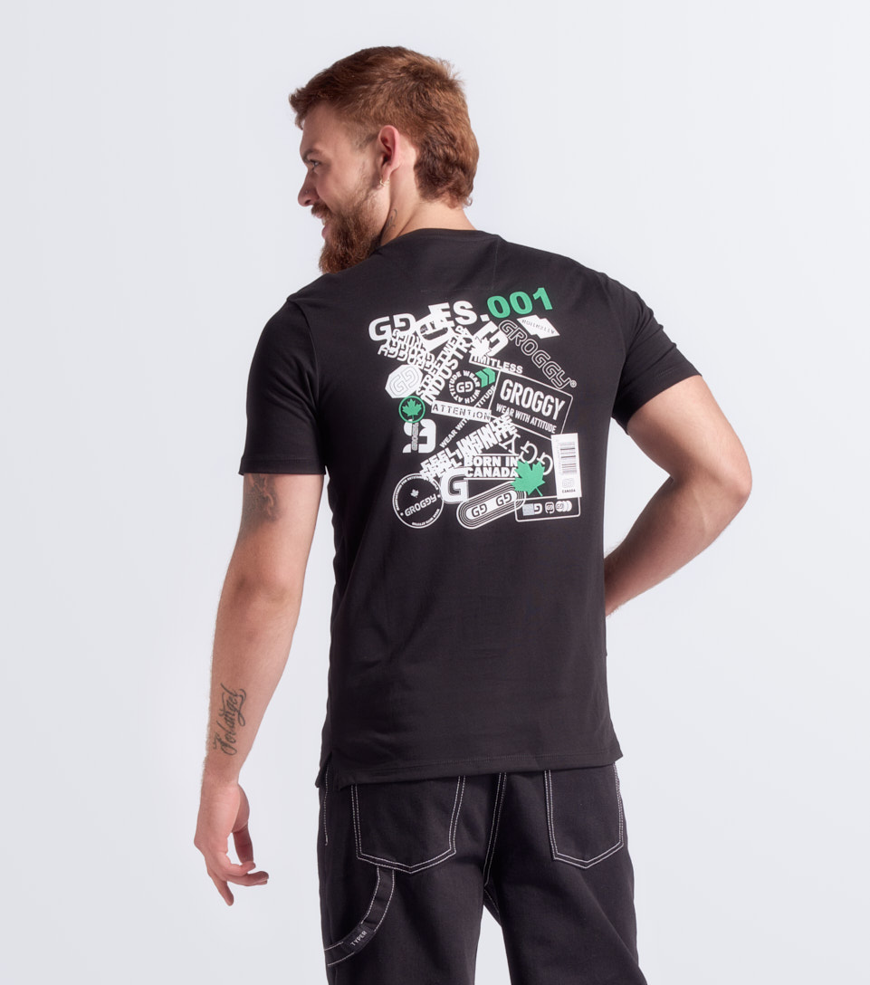Quillan T Shirt Slim Masculina Groggy 833214 NG