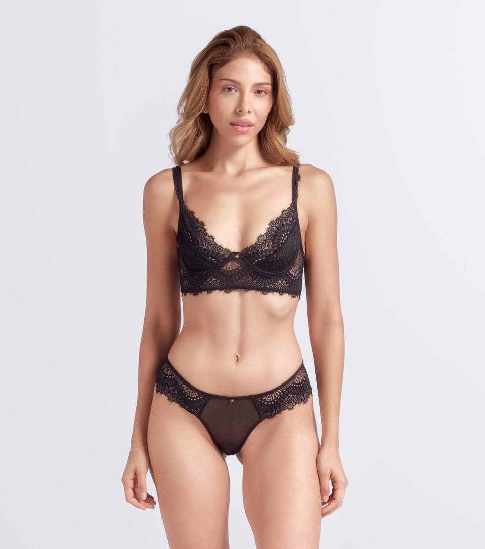 Set Bralet Cachetero En Blonda Unicolor Selena Derek 833318 NG