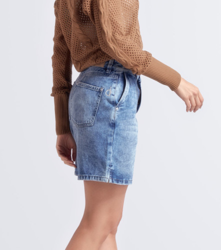 Short Largo En Indigo Con Proceso Kendra DerekAZ