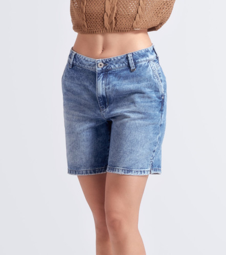 Short Largo En Indigo Con Proceso Kendra DerekAZ