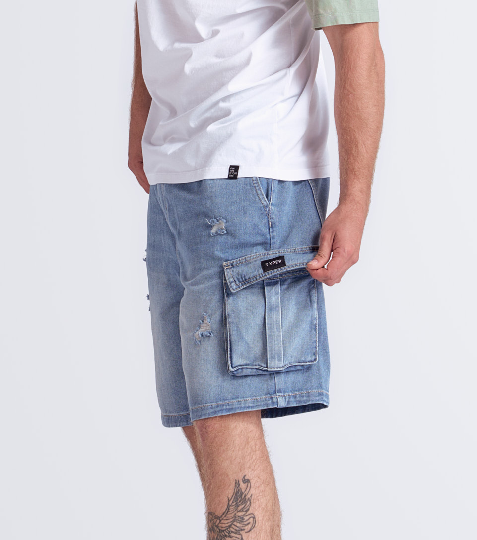 Harold Bermuda En Denim Tipo Cargo Typer 833658 