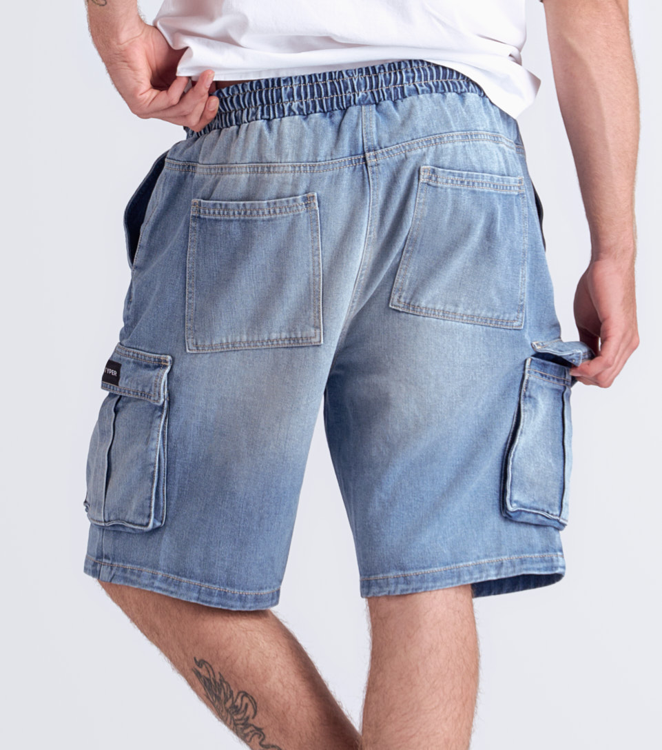 Harold Bermuda En Denim Tipo Cargo Typer 833658 AZ