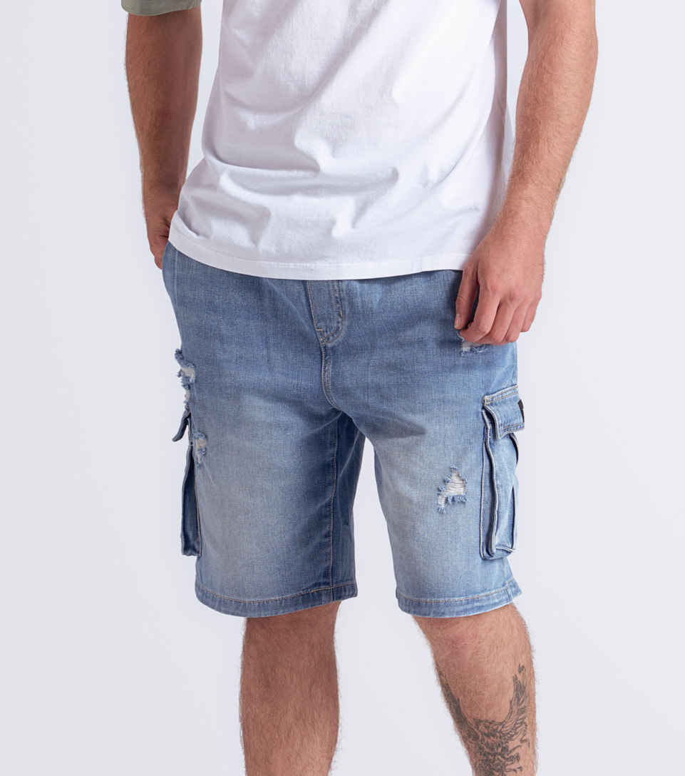 Harold Bermuda En Denim Tipo Cargo TyperAZ
