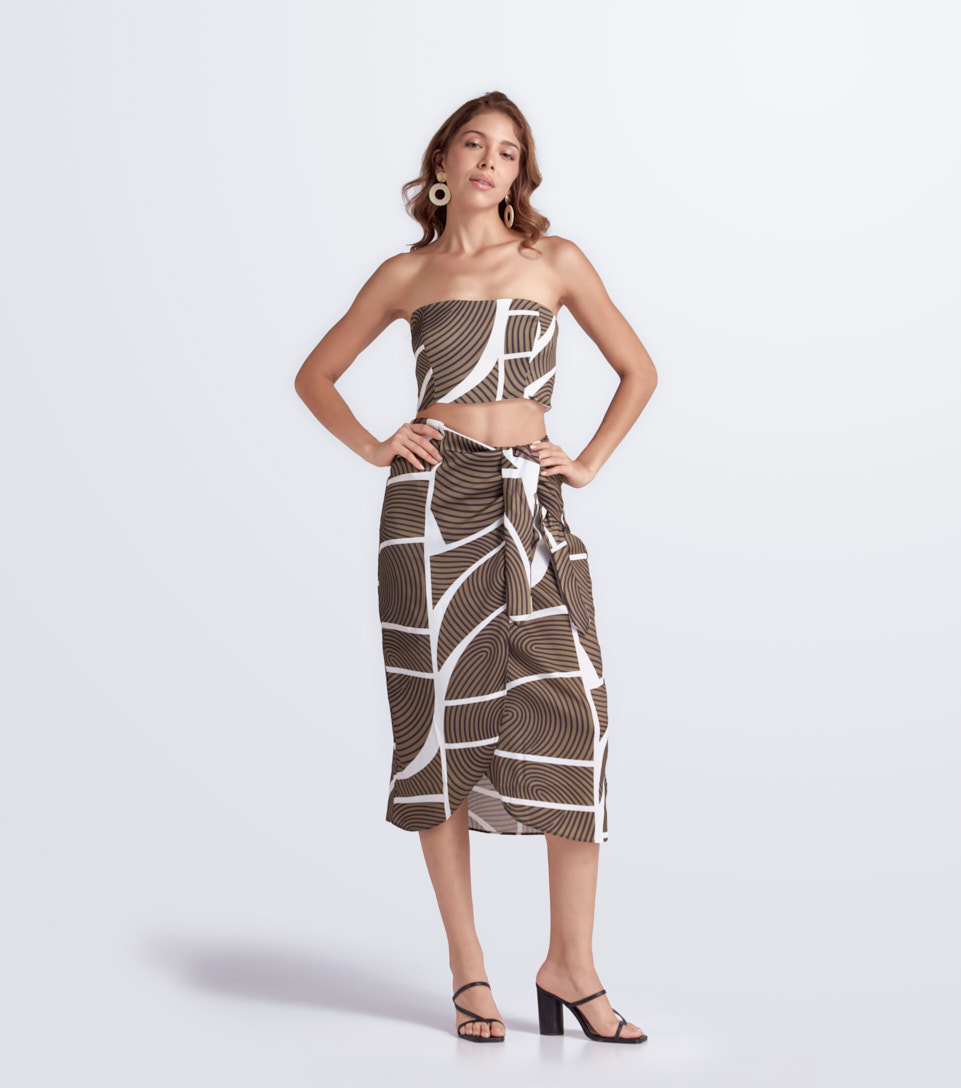 Conjunto Para Mujer Falda Y Blusa Sublimado Derek 832780 VD