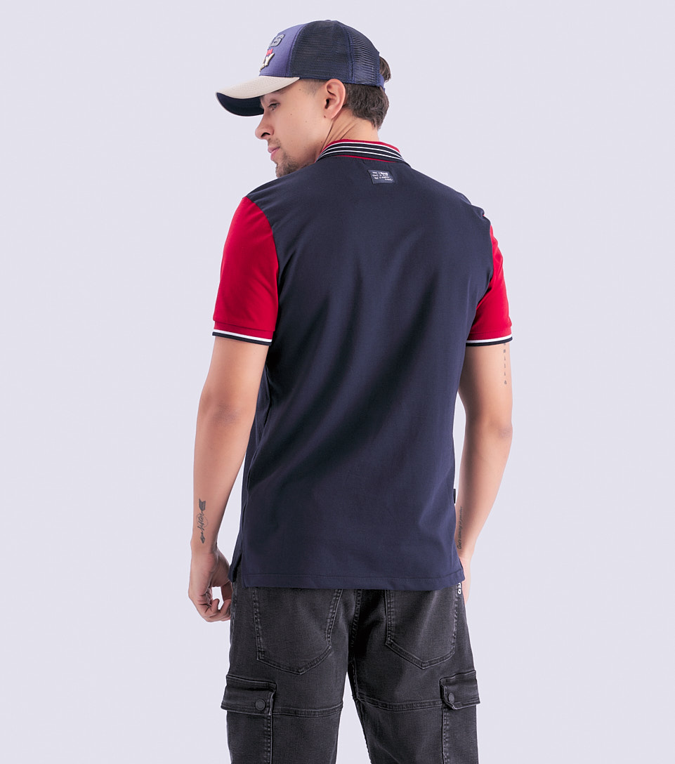 Deve Polo Azul Y Rojo Slim Masculina Gas 827053 AV