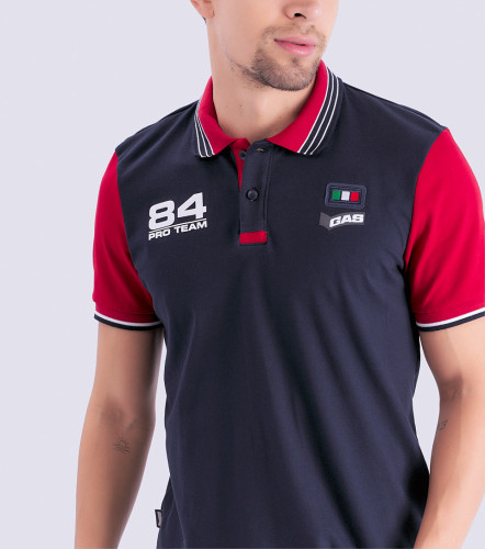 Deve Polo Azul Y Rojo Slim Masculina GasAV