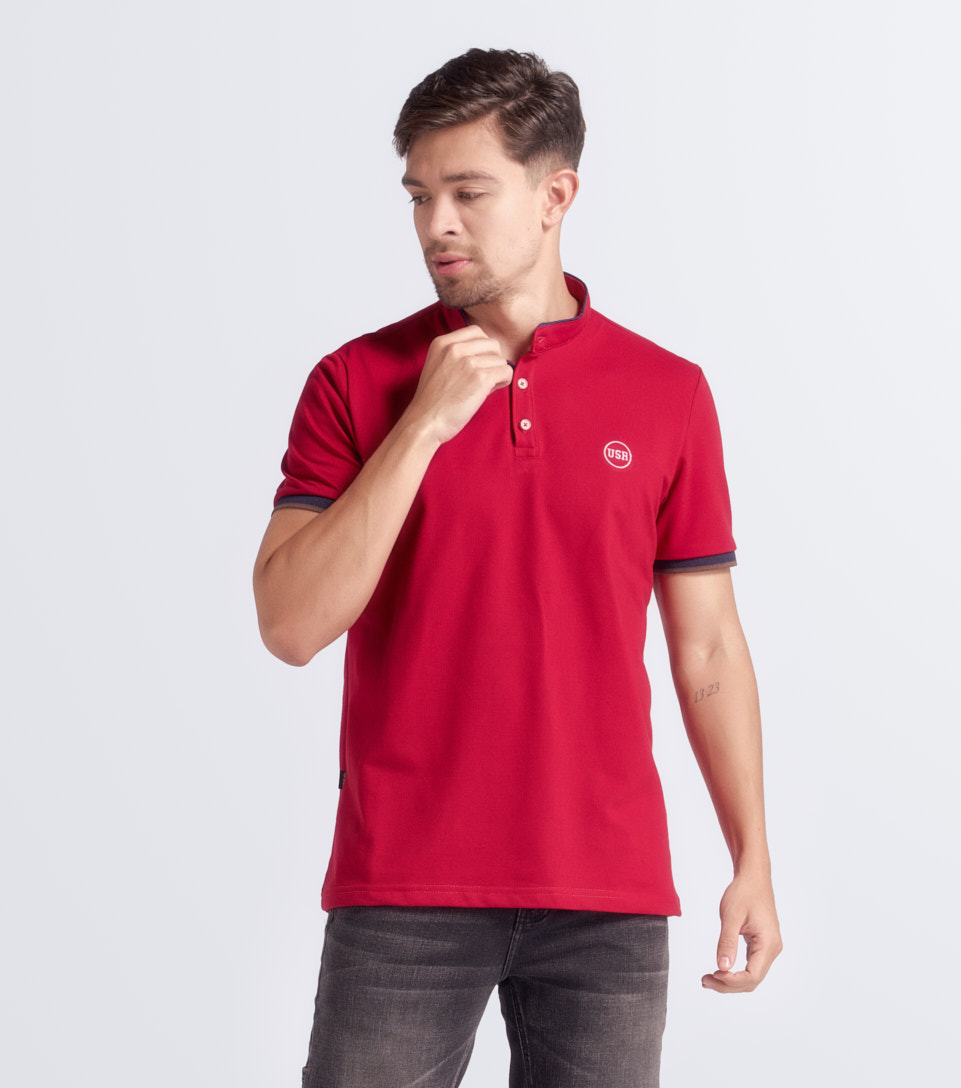 Polo Para Hombre Molderia Comfort Unicolor Con Estampado En Delantero Unser 834168 NG