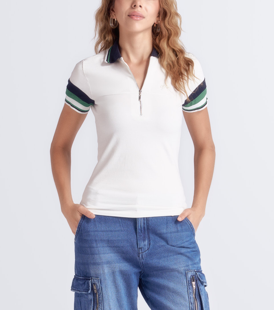 Polo Para Mujer Combinado Manga Corta Derek 826629 VD