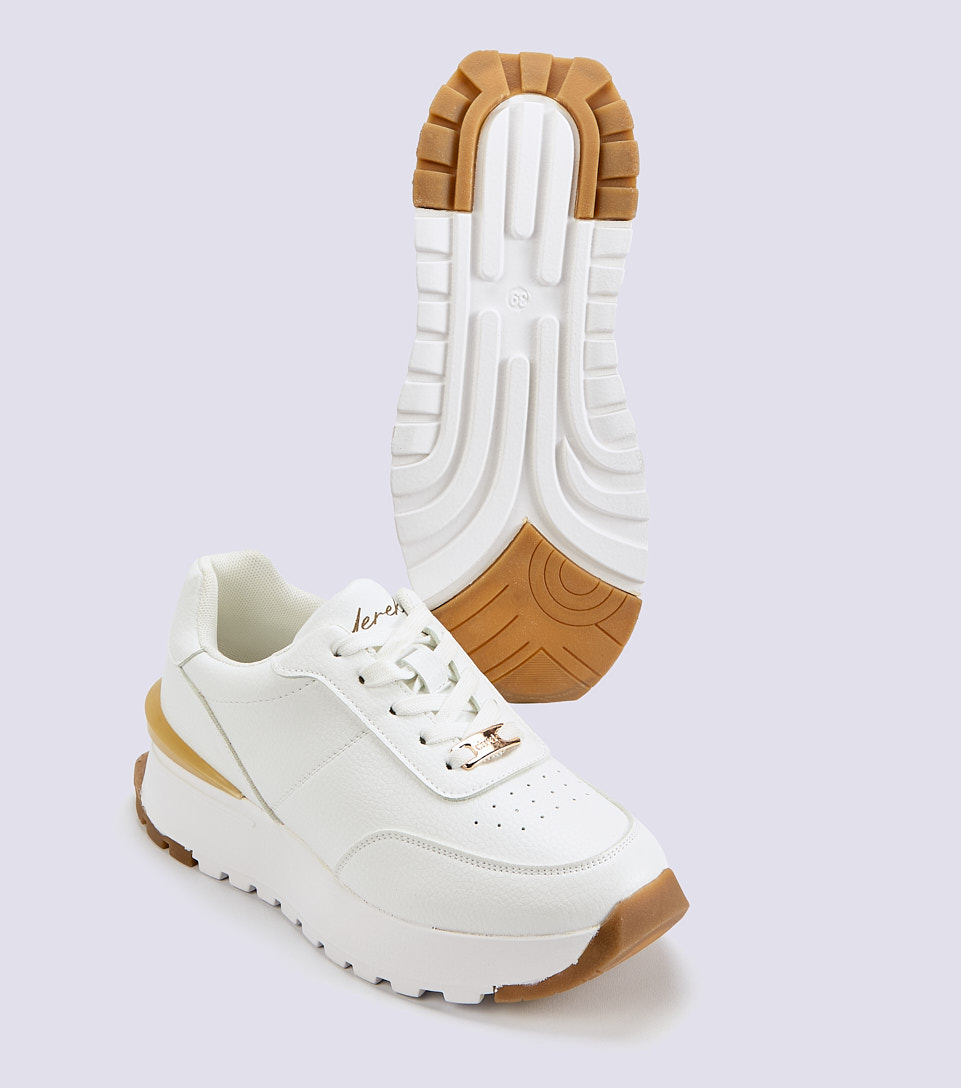 Tenis Para Mujer Unicolor Suela Alta Derek 828168 BL