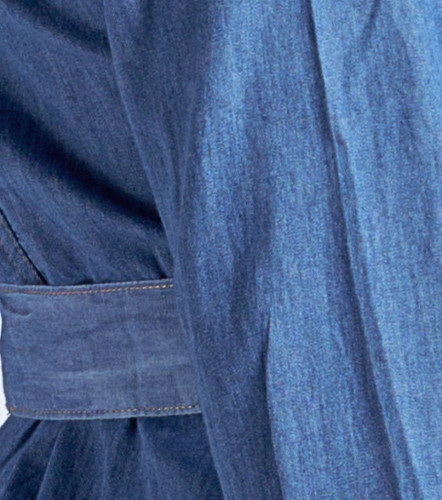 Vestido Para Mujer En Indigo Con Cremallera En Delantero Y Cinturon UnserAZ