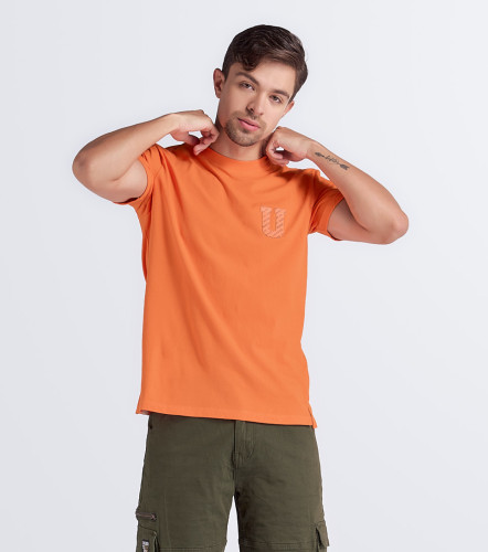 T Shirt Para Hombre Molderia Slim Unicolor Con Estampado UnserNJ