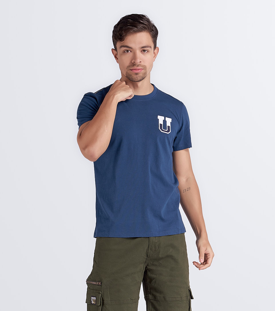 T Shirt Para Hombre Molderia Comfort Unicolor Con Estampado UnserAZ