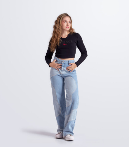 Valeria Blusa Manga Larga En Rib Bordado TyperNG
