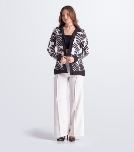 Cardigan Para Mujer Estampado Manga Larga DerekNG