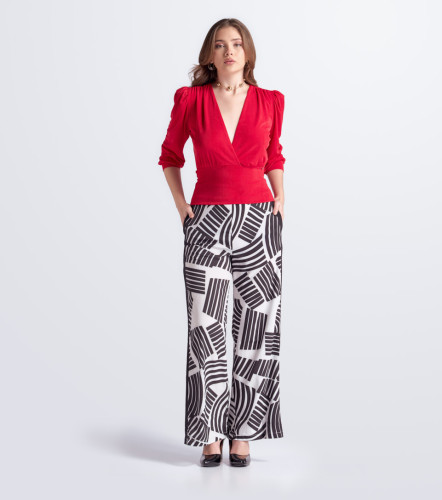 Pantalon Para Mujer Estampado Bota Flare DerekNG