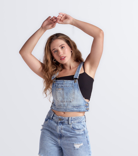 Adela Blusa Tipo Pechera Con Tiras Y Bolsillos UnserAZ