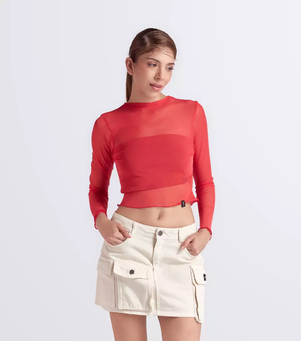 Belen Blusa Slim Fit En Mesh Bipack TyperRJ