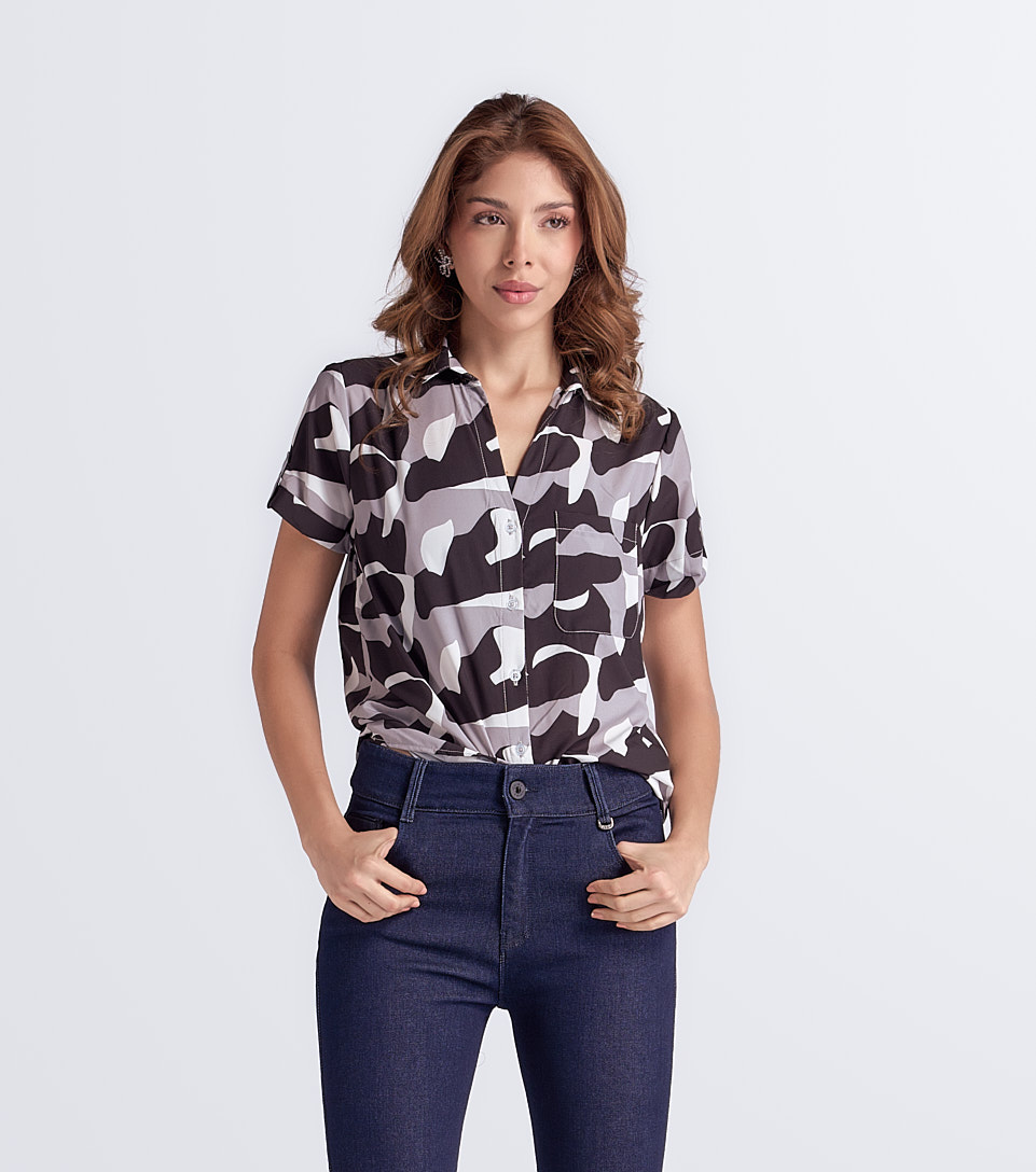 Blusa Camisera Para Mujer Natalia Manga Corta DerekNG