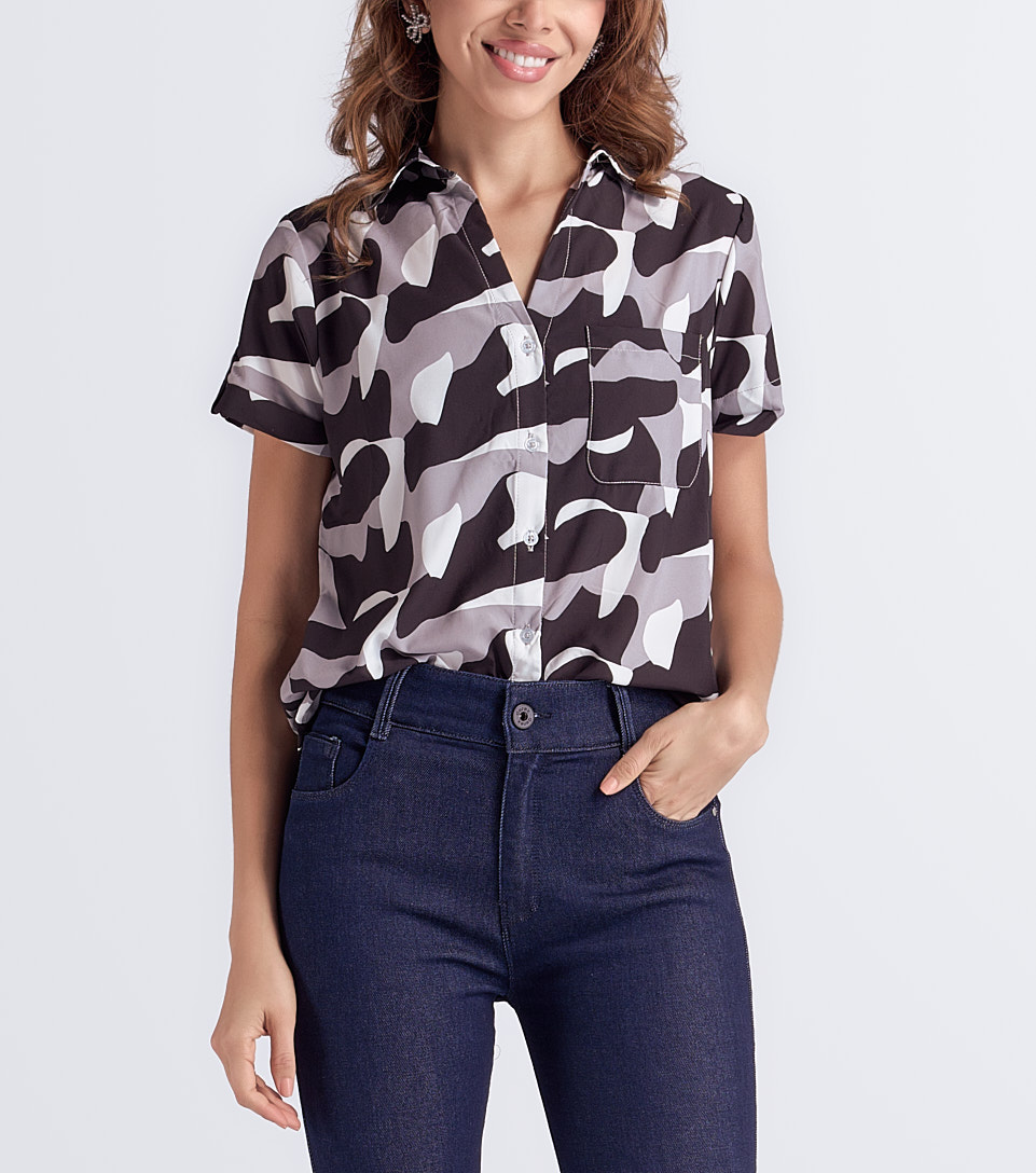 Blusa Camisera Para Mujer Natalia Manga Corta Derek 832893 NG