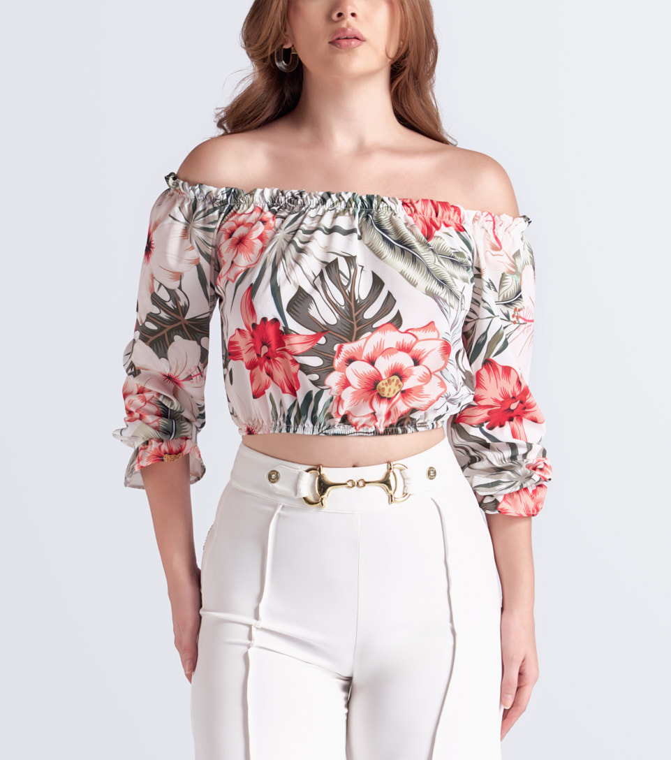 Blusa Para Mujer Camila Estampada Escote Bardot Manga Larga Derek 833374 AR