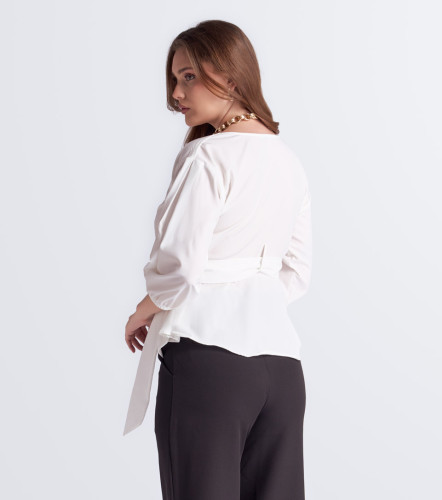 Blusa Para Mujer Catalina Escote Cruzado Unicolor DerekAR