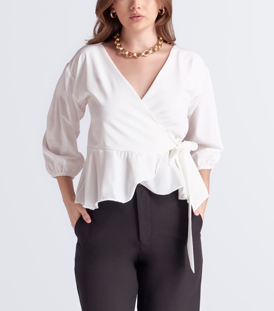 Blusa Para Mujer Catalina Escote Cruzado Unicolor Derek 832890 AR