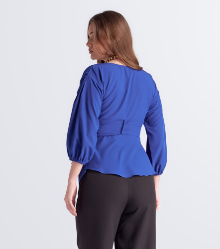 Blusa Para Mujer Catalina Escote Cruzado Unicolor DerekAZ