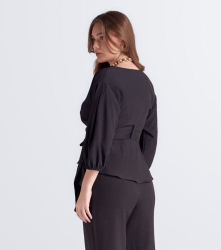 Blusa Para Mujer Catalina Escote Cruzado Unicolor DerekNG
