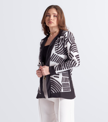 Cardigan Para Mujer Estampado Manga Larga DerekNG