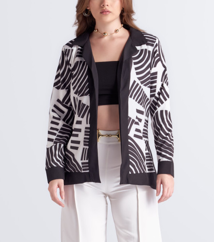 Cardigan Para Mujer Estampado Manga Larga DerekNG