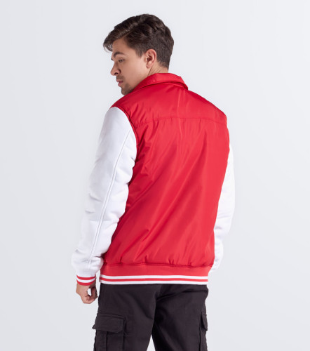Chaqueta Para Hombre Abullonada Combinada Tipo Varsity UnserRJ