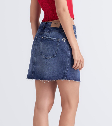 Falda Para Mujer En Indigo Con Proceso Ivonne DerekAZ