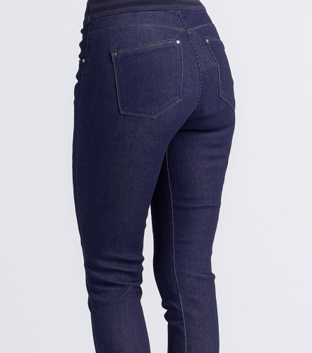 Jean Para Mujer Con Pretina Tejida Y Proceso Paris Nicole DerekAZ