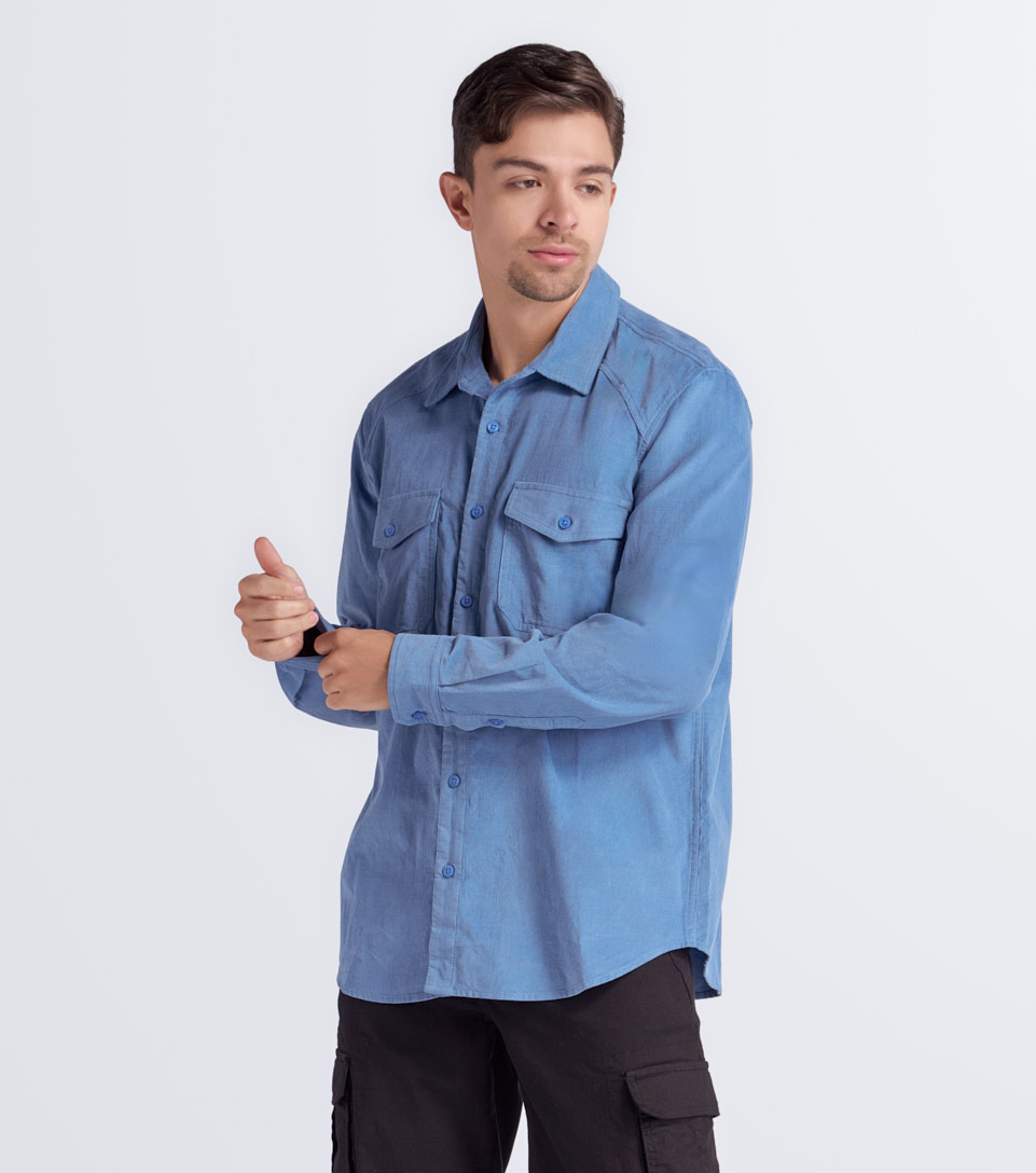 King Camisa Corduroy Slim Masculina Gas 834270 AD