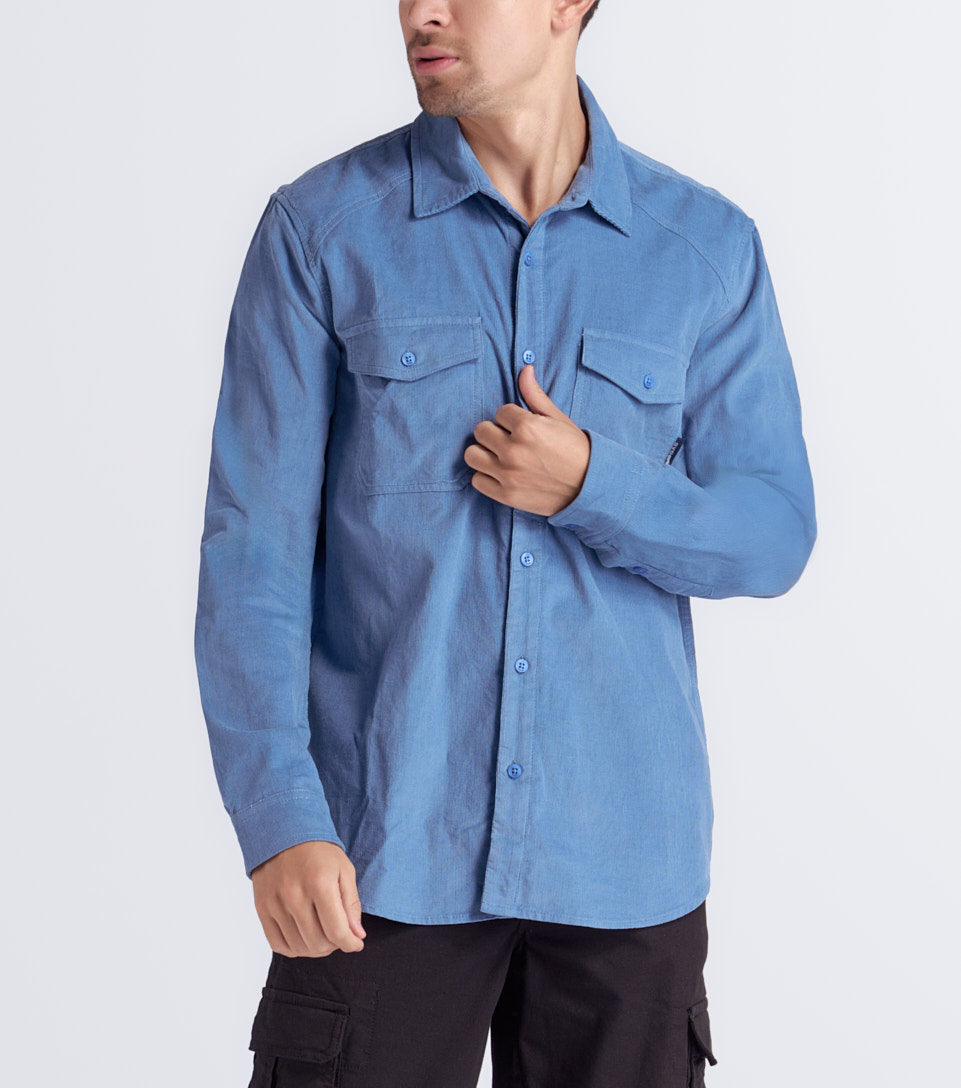 King Camisa Corduroy Slim Masculina Gas 834270 AD