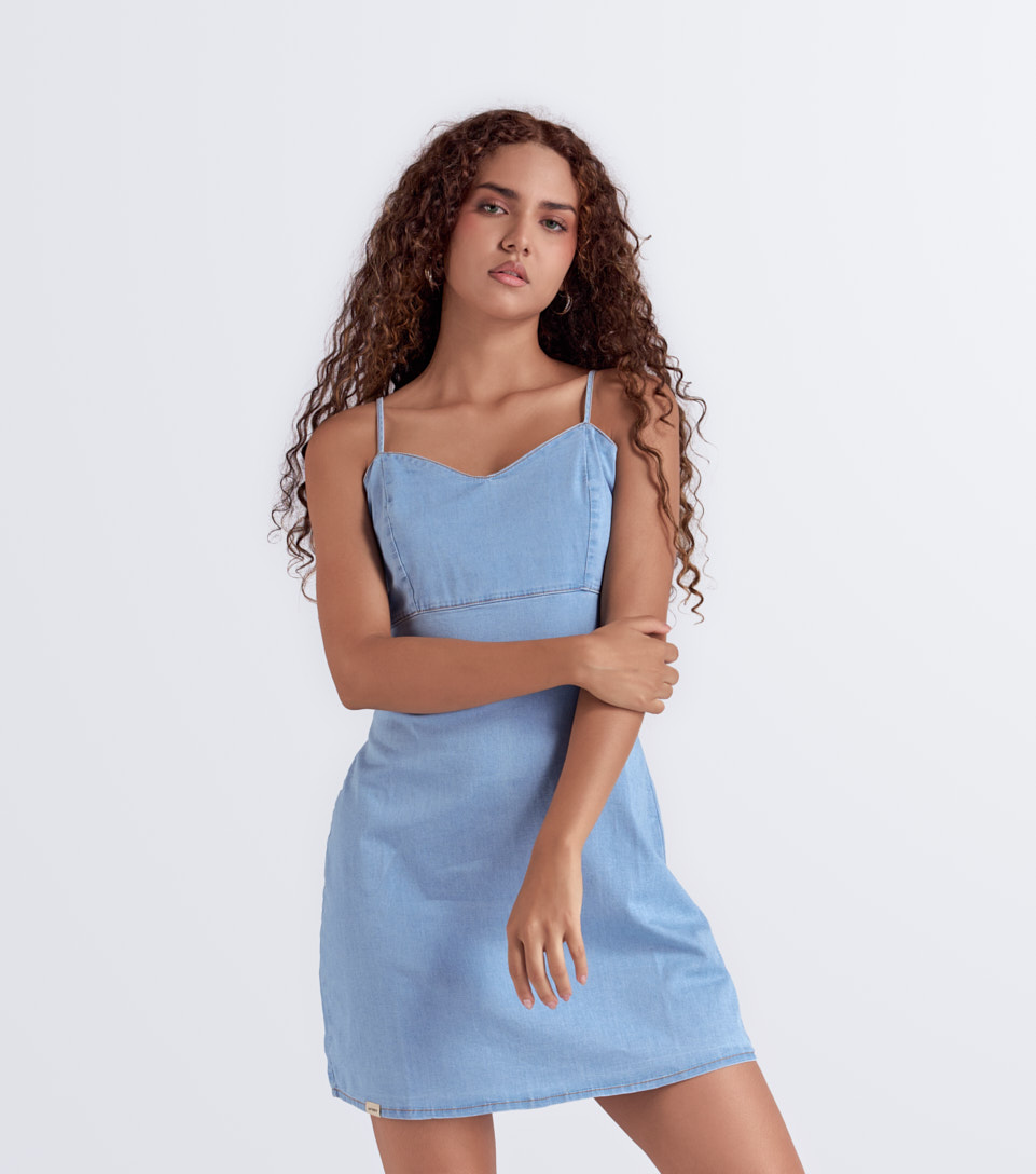 Marbell Vestido Corto En Chambray Con Tiras Unser 833976 AZ
