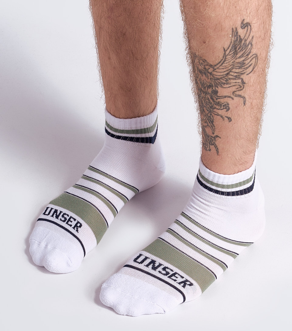 Media Para Hombre Bipack Tobillera Rayas Unser 833886 BL
