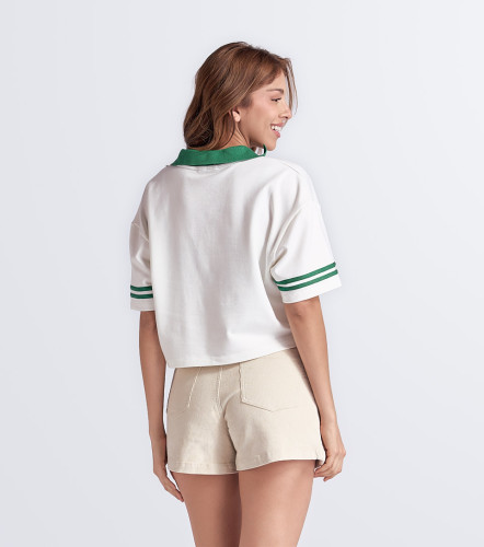 Nohe Blusa Crop Tipo Polo Estampada TyperAR