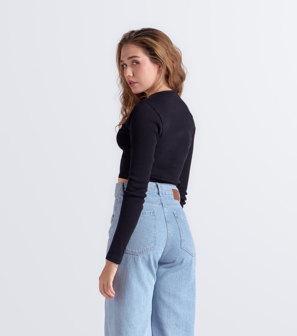 Valeria Blusa Manga Larga En Rib Bordado Typer 833677 