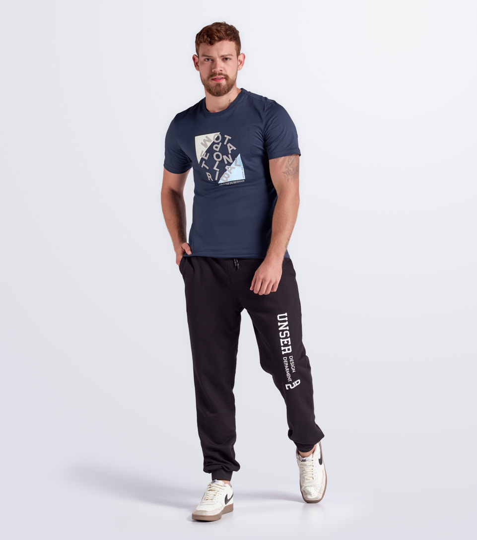 Jogger Para Hombre Unicolor Con Estampado Unser 834533 NG