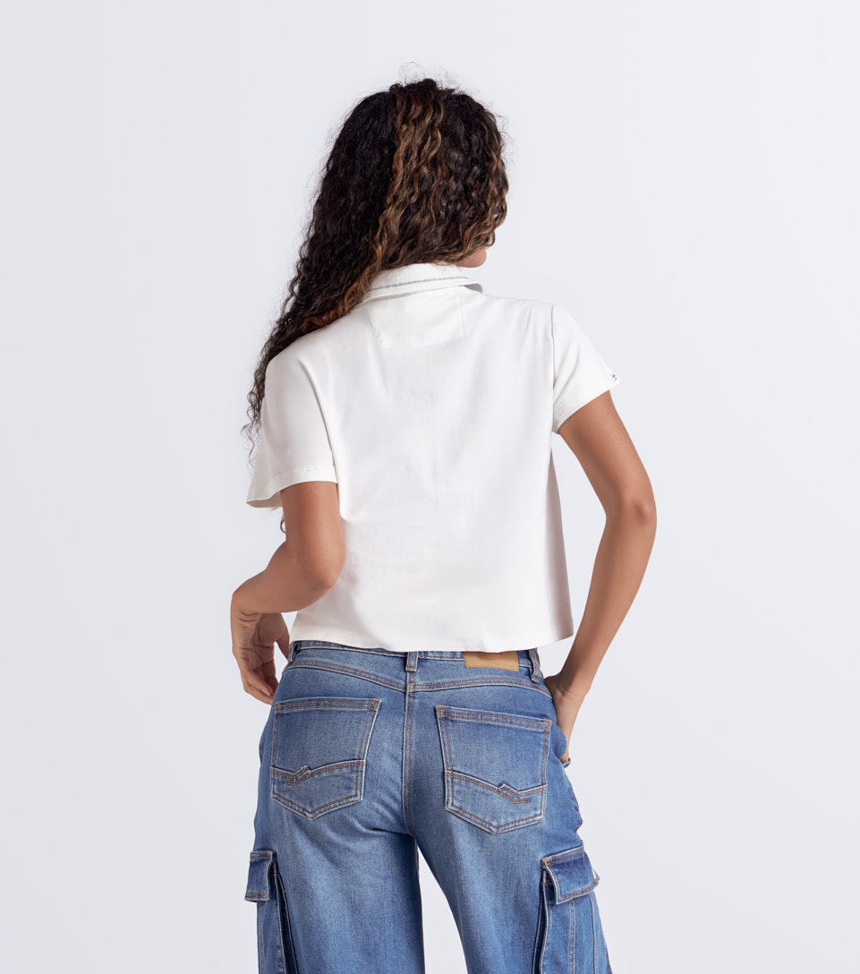 Antonella Polo Unicolor Con Cremallera Y Lurex En Cuello Unser 831563 AR