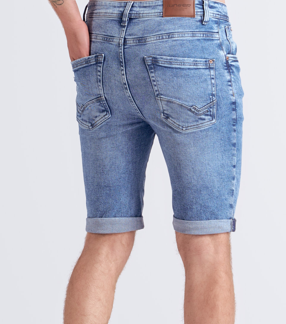 Bermuda Para Hombre En Indigo Con Proceso Claro Unser 834221 AZ