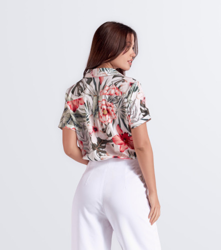 Camisa Para Mujer Ximena Manga Corta Estampada DerekAR